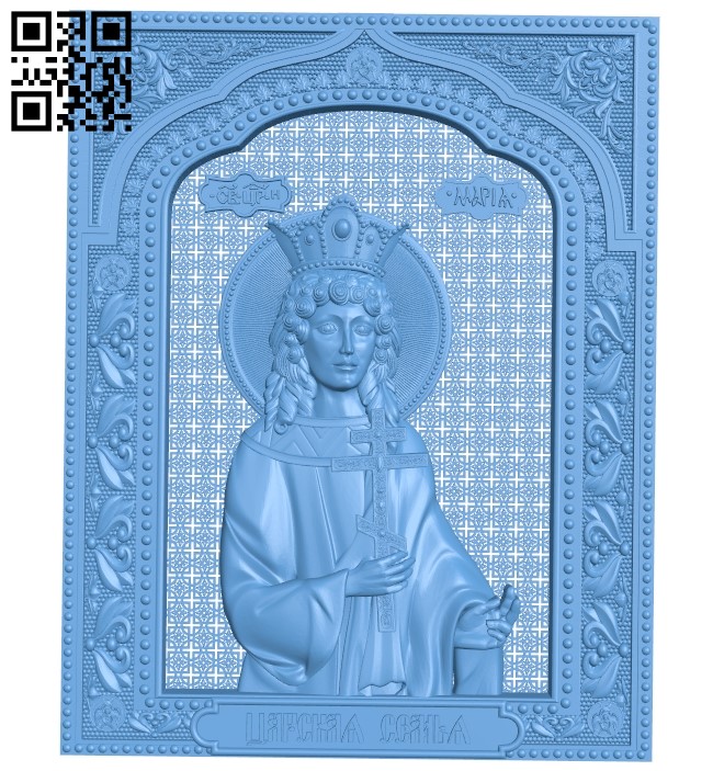 Icon of Princess Mary A005845 download free stl files 3d model for CNC wood carving
