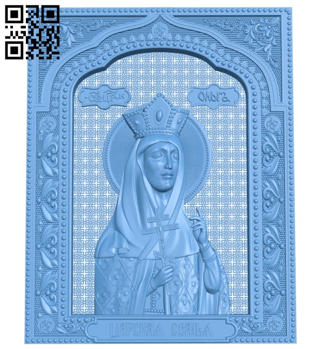 Icon of Princess Olga A005846 download free stl files 3d model for CNC wood carving