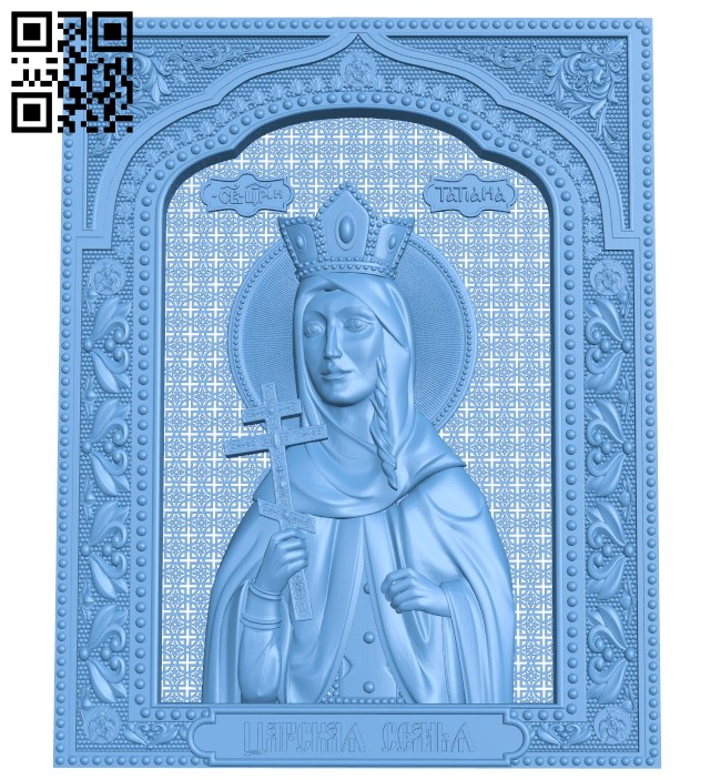 Icon of Princess Tatiana A005847 download free stl files 3d model for CNC wood carving