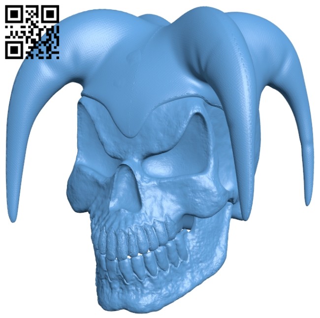 Jester skull B008627 file stl free download 3D Model for CNC and 3d printer