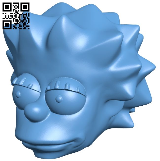 Lisa Simpson Monster High Hack - head B008851 file obj free download 3D Model for CNC and 3d printer