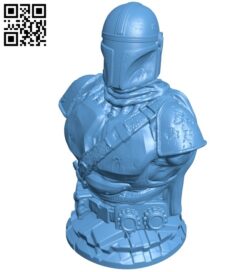 Mandalorian bust B008866 file obj free download 3D Model for CNC and 3d printer
