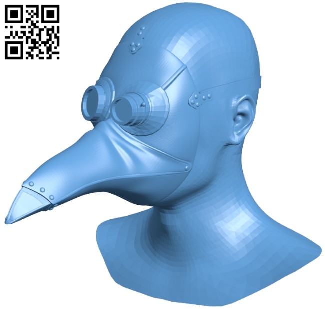 Masquerade mask - head B008894 file obj free download 3D Model for CNC and 3d printer
