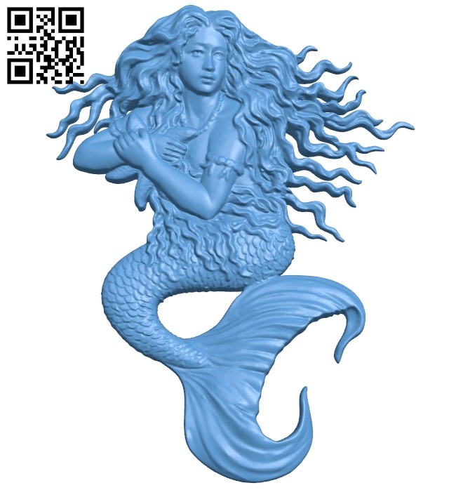 Mermaid A005768 download free stl files 3d model for CNC wood carving