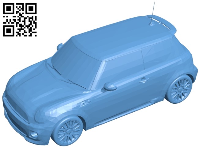 Mini car cooper new B008881 file obj free download 3D Model for CNC and 3d printer