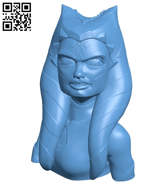 Miss Ahsoka Tano bust B008748 file obj free download 3D Model for CNC and 3d printer