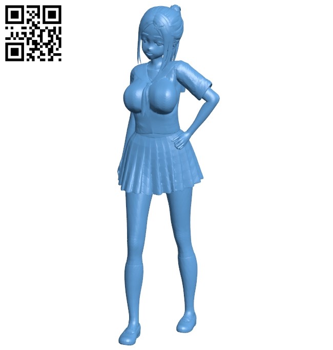 Miss Anime student B008889 file obj free download 3D Model for CNC and 3d printer