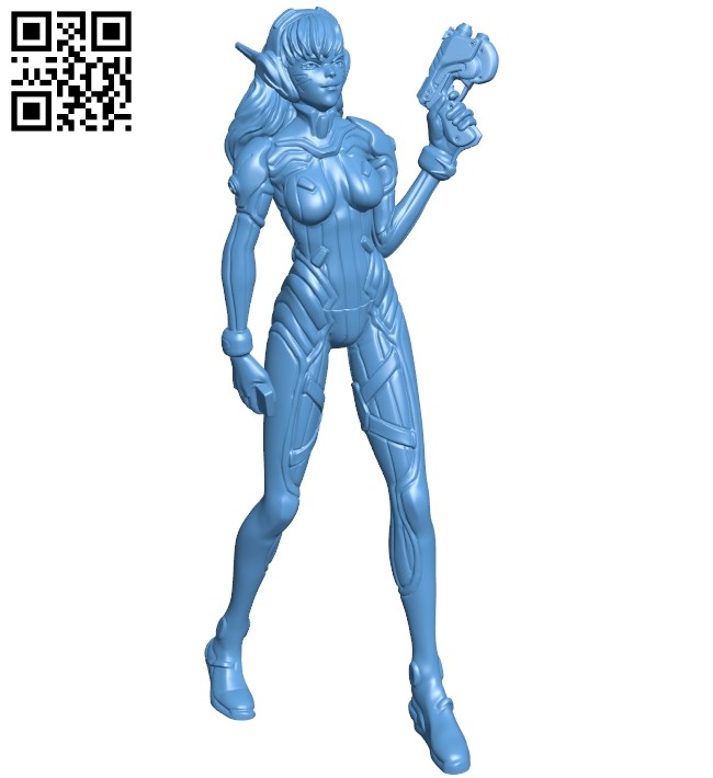 Miss D.va - game B008728 file obj free download 3D Model for CNC and 3d printer