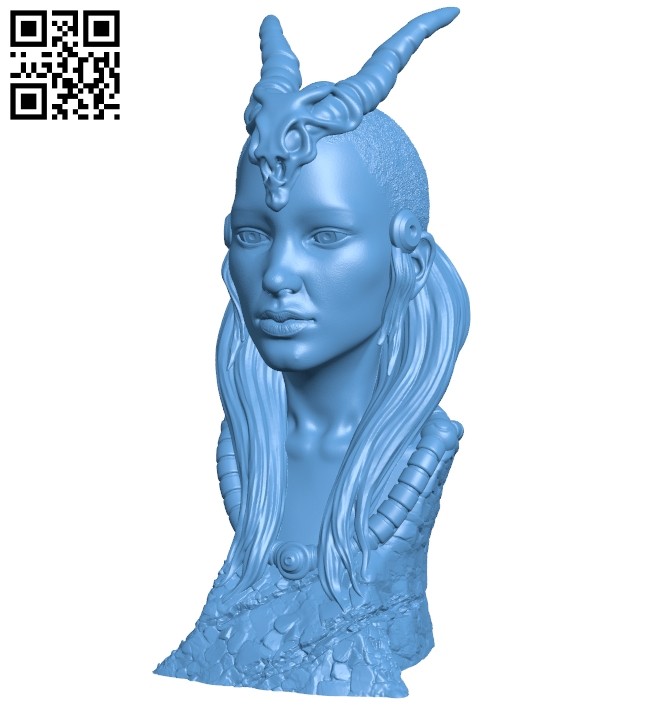 Miss Shaman bust B008689 file stl free download 3D Model for CNC and 3d printer