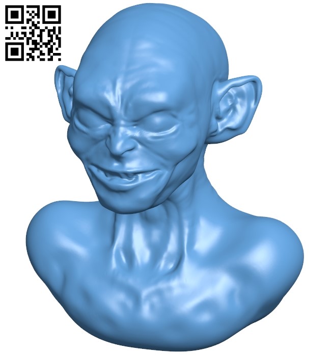 Mr Gollum B008915 file obj free download 3D Model for CNC and 3d printer
