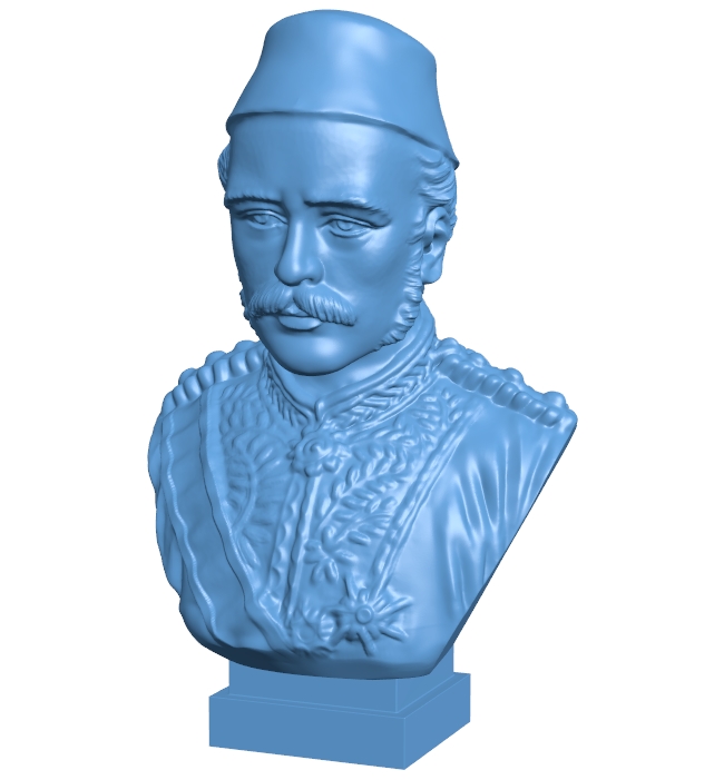 Mr Gordon bust of khartoum B008849 file obj free download 3D Model for CNC and 3d printer