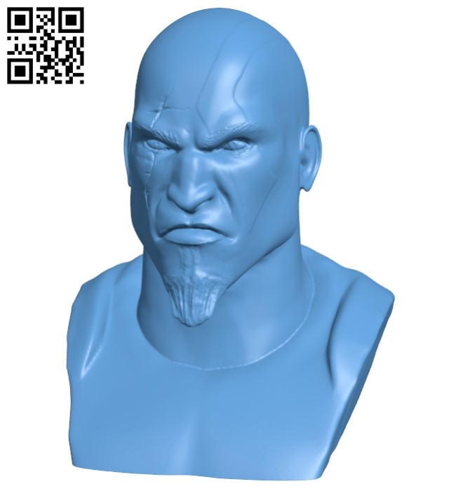 Mr Kratos bust B008629 file stl free download 3D Model for CNC and 3d printer