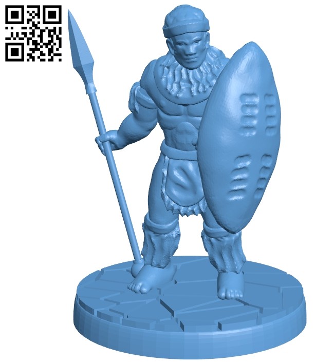 Mr Zulu Warrior B008670 file stl free download 3D Model for CNC and 3d printer
