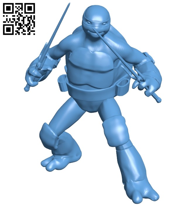 Ninja turtles holding swords B008746 file obj free download 3D Model for CNC and 3d printer