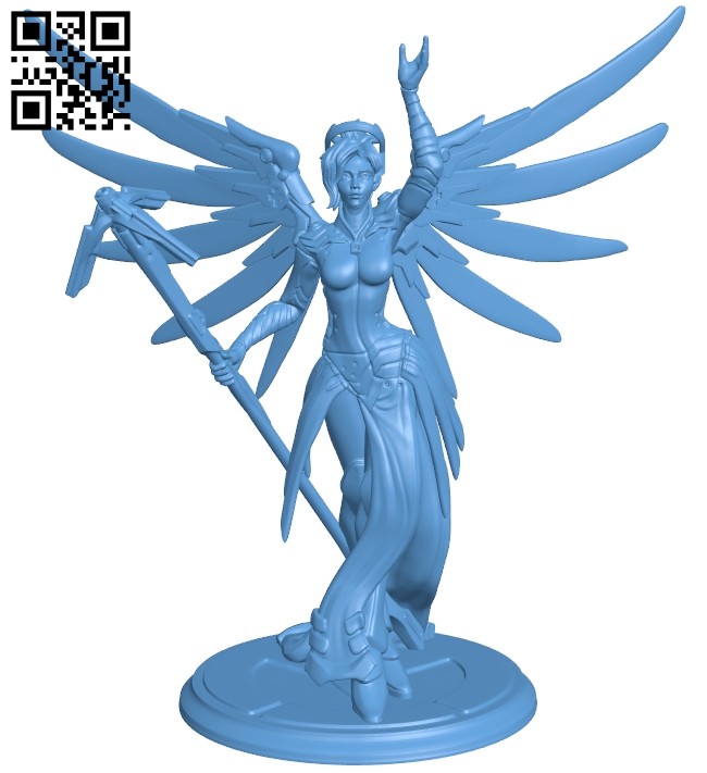 Overwatch mercy - women B008837 file obj free download 3D Model for CNC and 3d printer