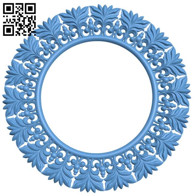 Picture frame or mirror circle A005713 download free stl files 3d model for CNC wood carving