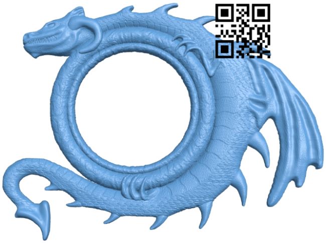 Picture frame or mirror dragon A005813 download free stl files 3d model for CNC wood carving