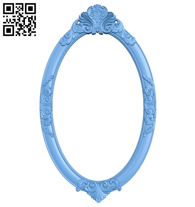 Picture frame or mirror oval A005717 download free stl files 3d model for CNC wood carving
