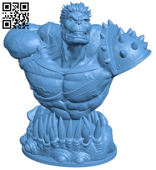Planet hulk bust - superhero B008825 file obj free download 3D Model for CNC and 3d printer