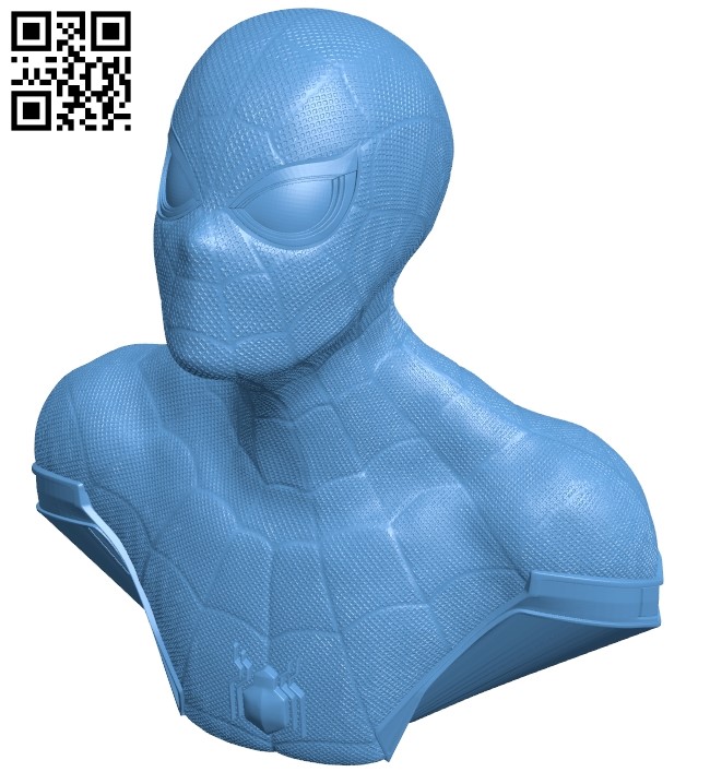 Repaired spiderman bust B008869 file obj free download 3D Model for CNC and 3d printer