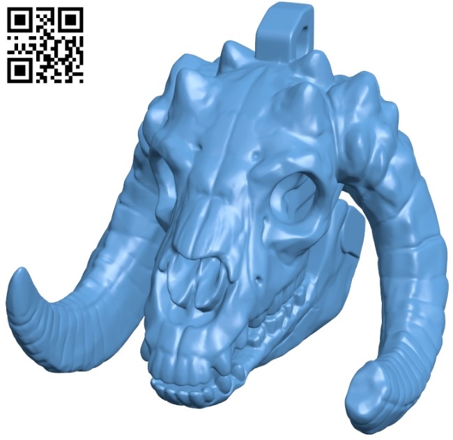 Skull pendant B008872 file obj free download 3D Model for CNC and 3d printer
