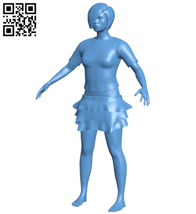 Stocky girl B008873 file obj free download 3D Model for CNC and 3d printer