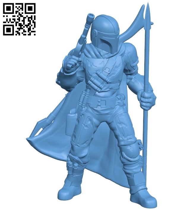 The mandalorian - man B008723 file obj free download 3D Model for CNC and 3d printer