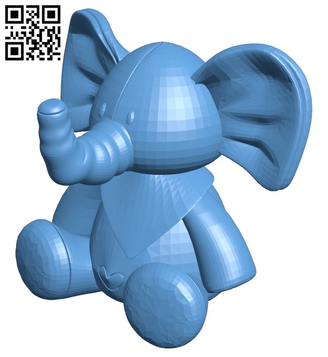 Toy elephant B008870 file obj free download 3D Model for CNC and 3d printer