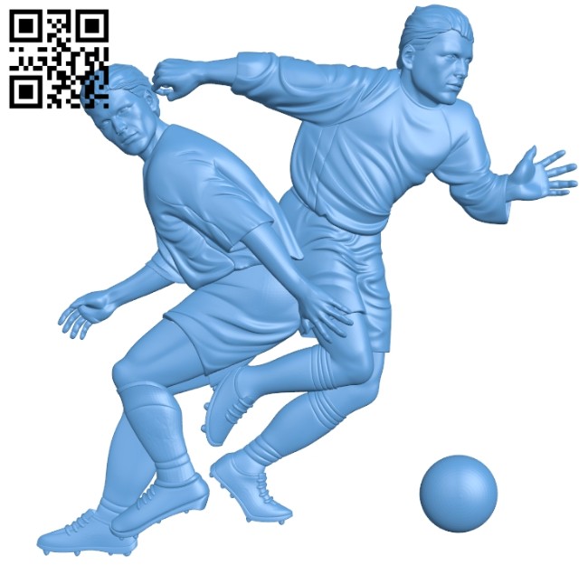 Two soccer players A005760 download free stl files 3d model for CNC wood carving