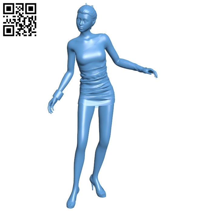 Women mini dress B008703 file stl free download 3D Model for CNC and 3d printer