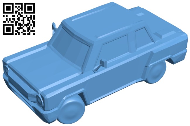 Zaz cartoon - car B008841 file obj free download 3D Model for CNC and 3d printer