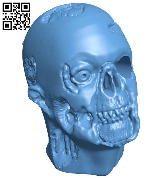 Zombie pen holder - head B008840 file obj free download 3D Model for CNC and 3d printer