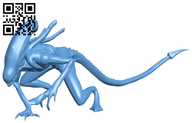 Attacking xenomorph - alien B009032 file obj free download 3D Model for CNC and 3d printer