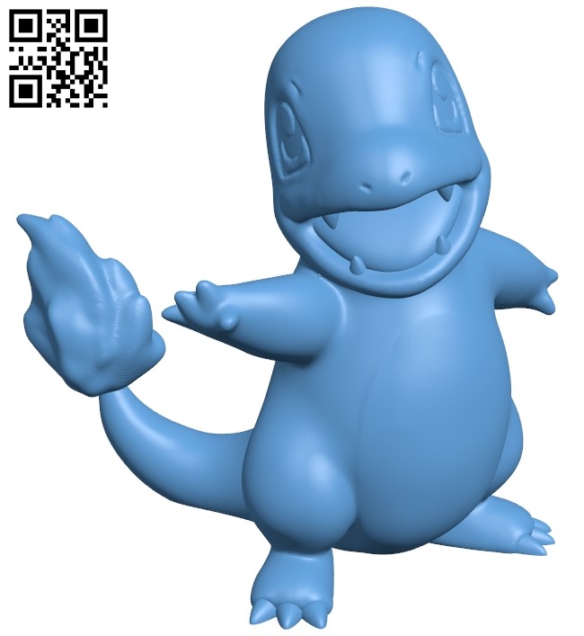 Charmander - Pokemon B008940 file obj free download 3D Model for CNC and 3d printer