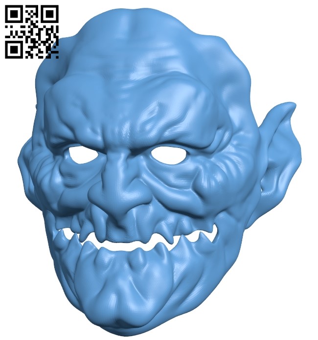 Demon mask B009011 file obj free download 3D Model for CNC and 3d printer