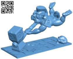Dwarf Berserker – statue B008957 file obj free download 3D Model for CNC and 3d printer