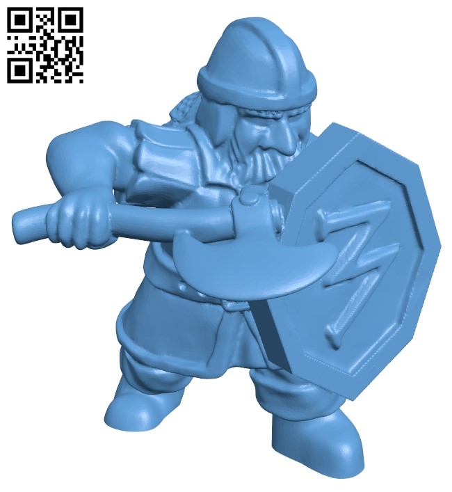 Dwarf Soldier man B008936 file obj free download 3D Model for CNC and 3d printer