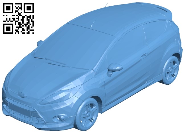 Ford Fiesta Zetec S 2009 - car B008950 file obj free download 3D Model for CNC and 3d printer