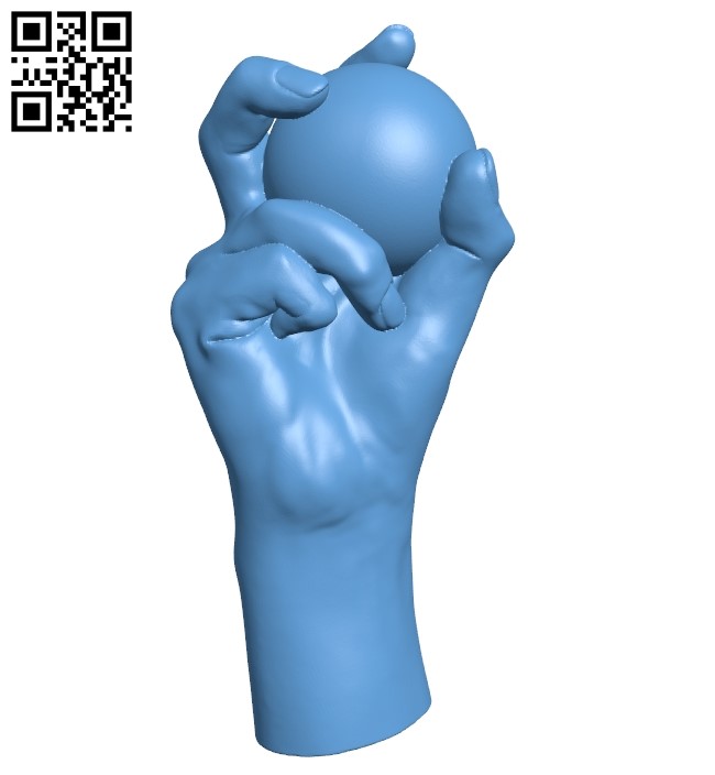 Hand with ball B008954 file obj free download 3D Model for CNC and 3d printer