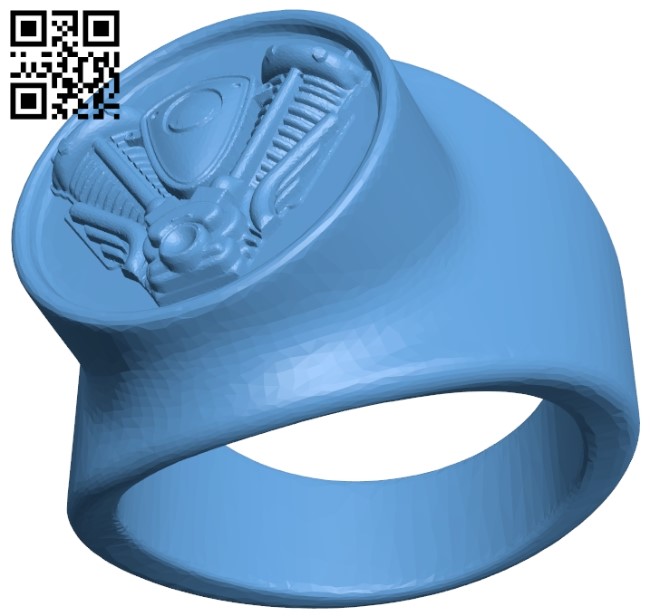 Harley ring B009023 file obj free download 3D Model for CNC and 3d printer