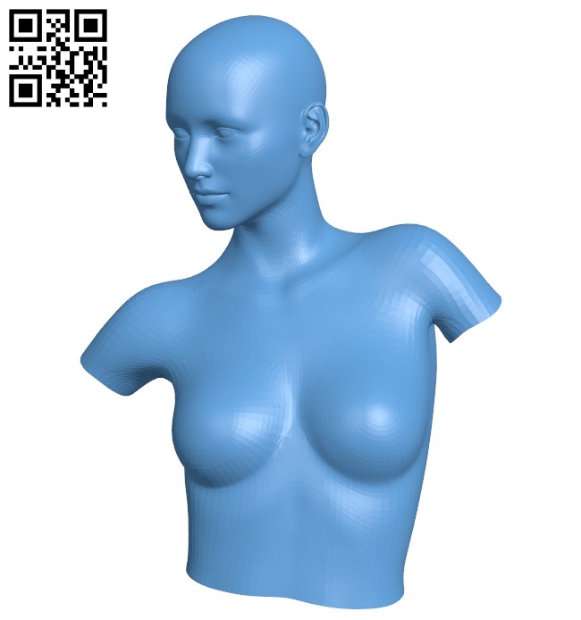 Hollow bust B008958 file obj free download 3D Model for CNC and 3d printer