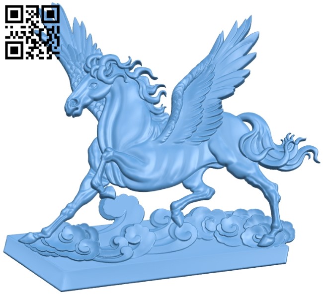 Horse painting with wings A005920 download free stl files 3d model for CNC wood carving