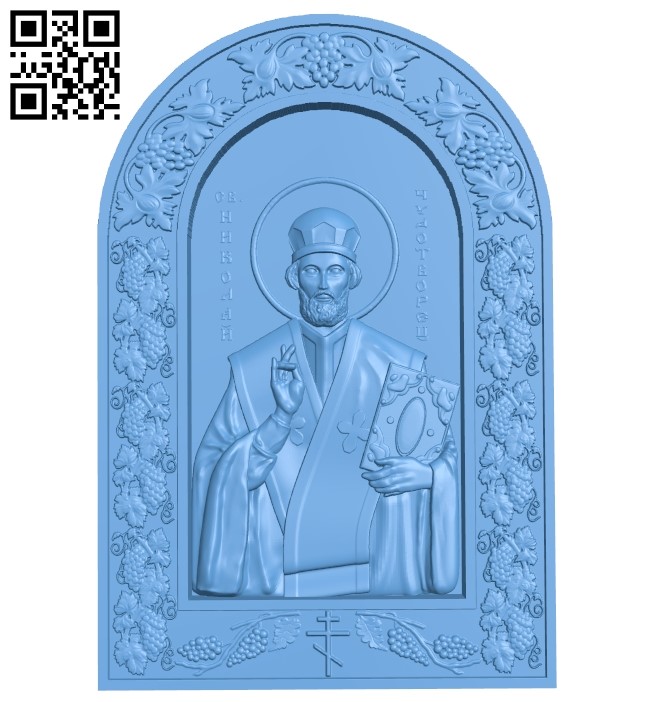 Icon Saint Nicholas A005935 download free stl files 3d model for CNC wood carving