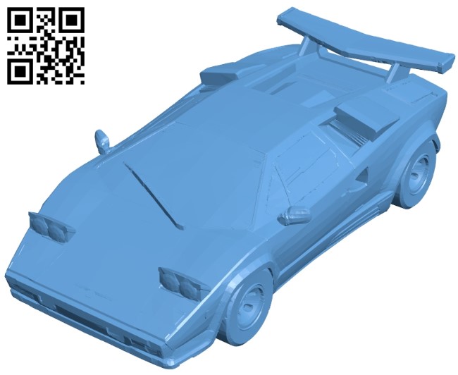 Lamborghini countach car B008984 file obj free download 3D Model for CNC and 3d printer