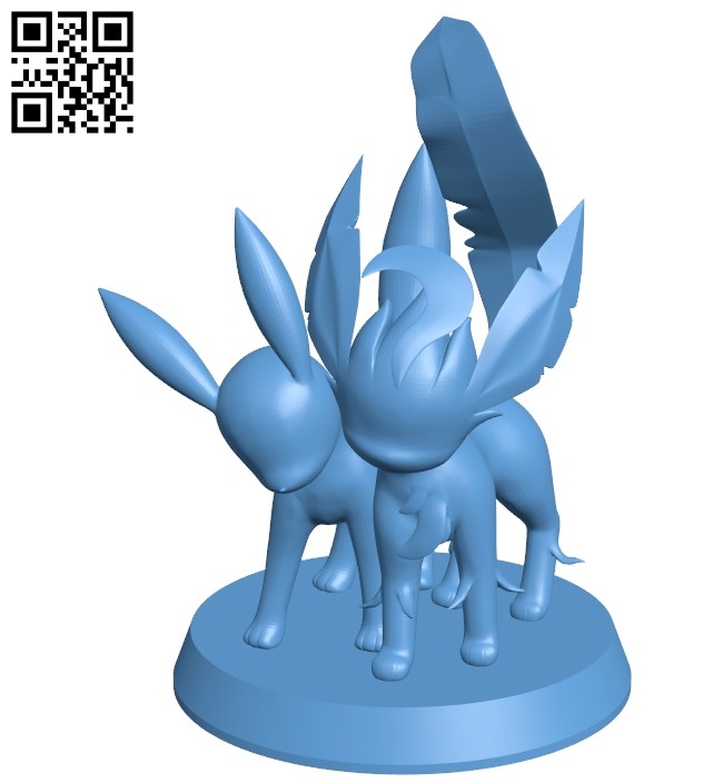 Leafeon + Umbreon - pokemon B009039 file obj free download 3D Model for CNC and 3d printer