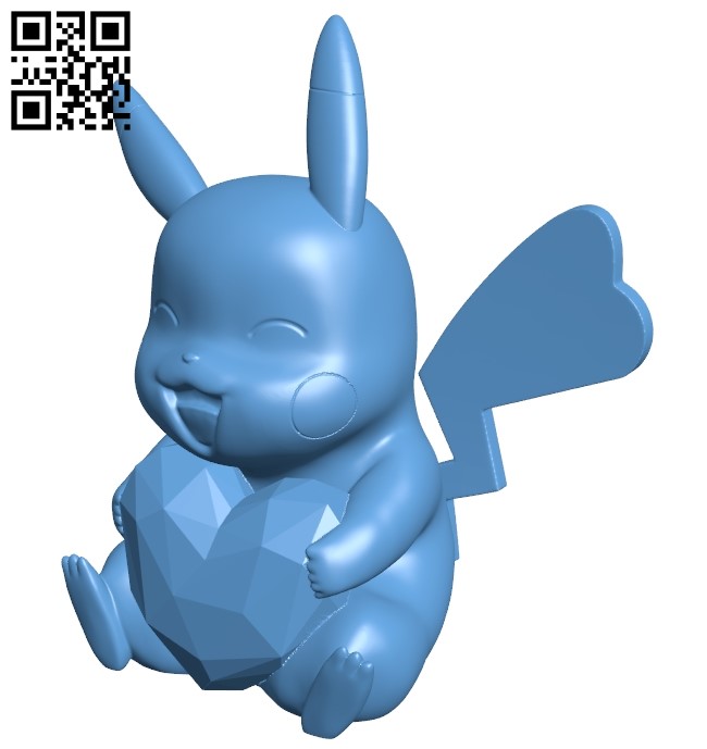 Pikachu - Pokemon B008939 file obj free download 3D Model for CNC and 3d printer