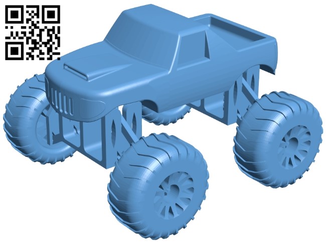 Mini monster truck B009000 file obj free download 3D Model for CNC and 3d printer