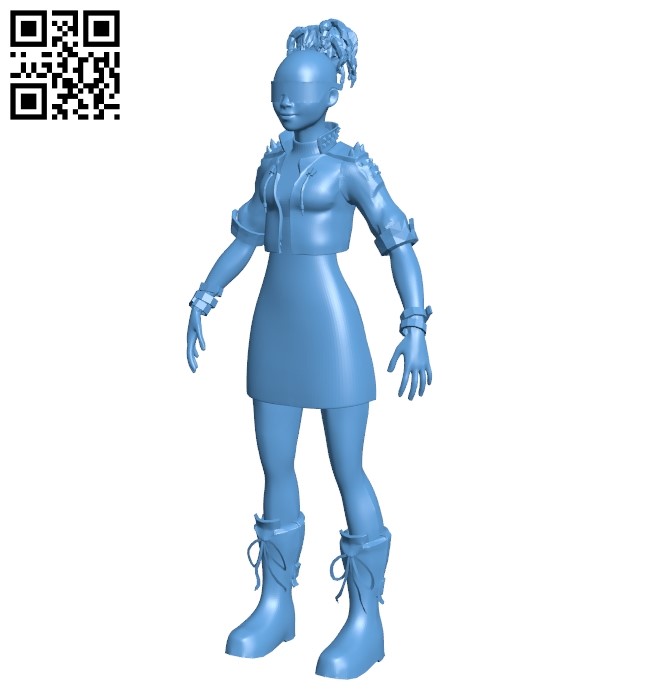 Miss Cyberpunk teen B009012 file obj free download 3D Model for CNC and 3d printer
