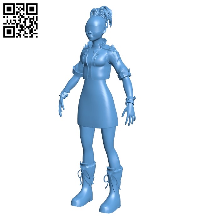 Free OBJ file 3d model cyberpunk girl 👧・3D printable model to