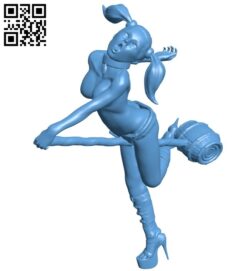Miss Harley Quinn funny B009021 file obj free download 3D Model for CNC and 3d printer